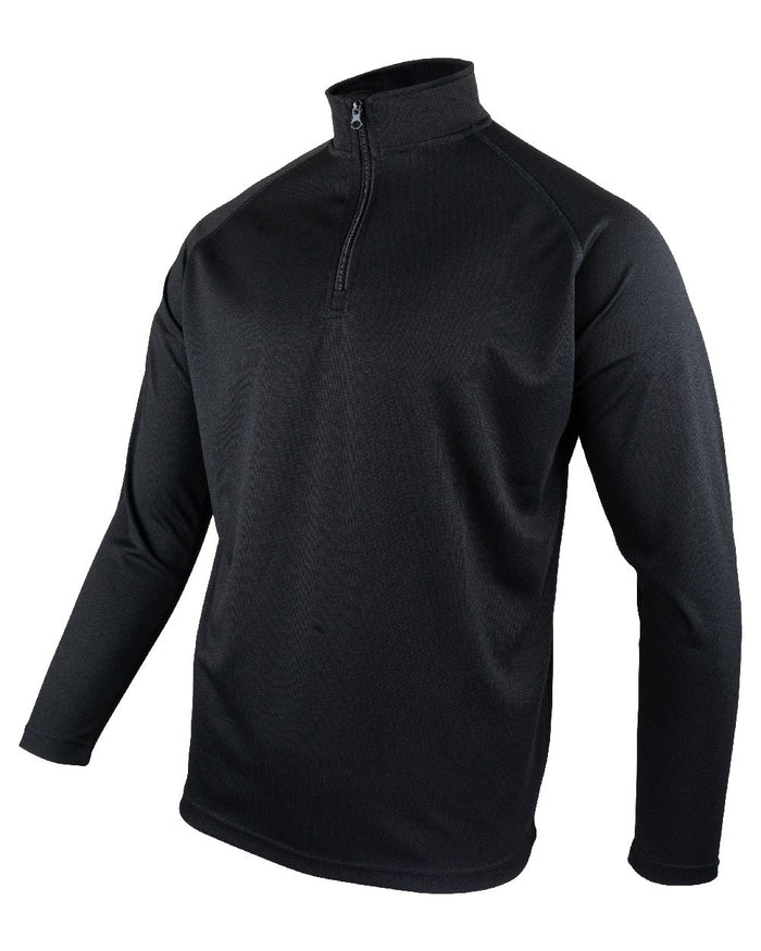 Black Coloured Viper Mesh-Tech Armour Top on white background #colour_black