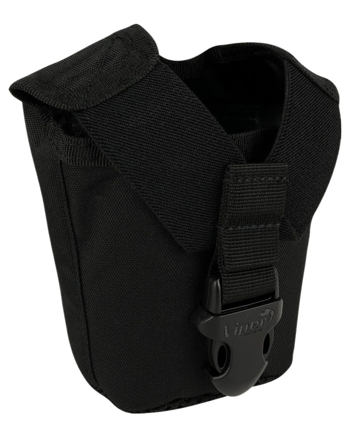 Black Coloured Viper Modular Water Bottle and Pouch on white background #colour_black