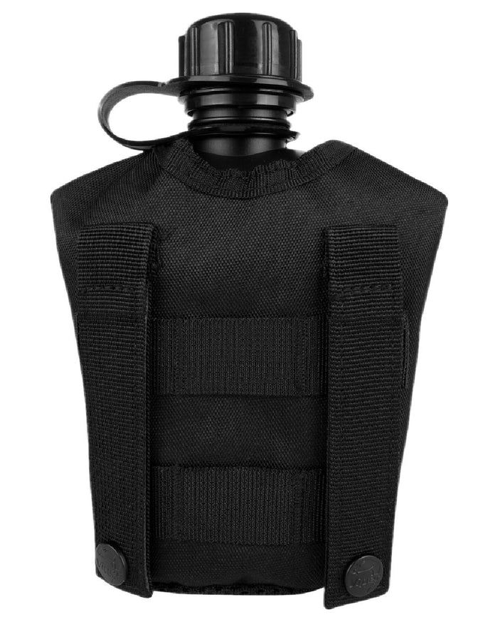 Black Coloured Viper Modular Water Bottle and Pouch on white background #colour_black