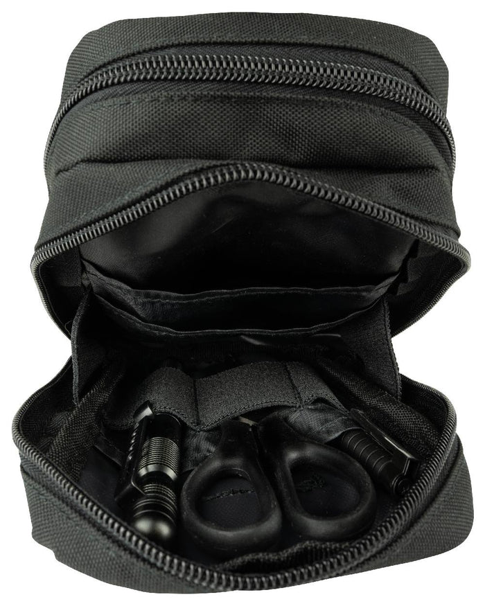 Black Coloured Viper Splitter Pouch on white background #colour_black