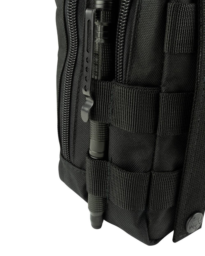 Black Coloured Viper Splitter Pouch on white background #colour_black