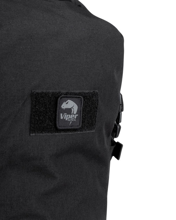 Black coloured Viper Tactical Fold Top Pack on white background #colour_black