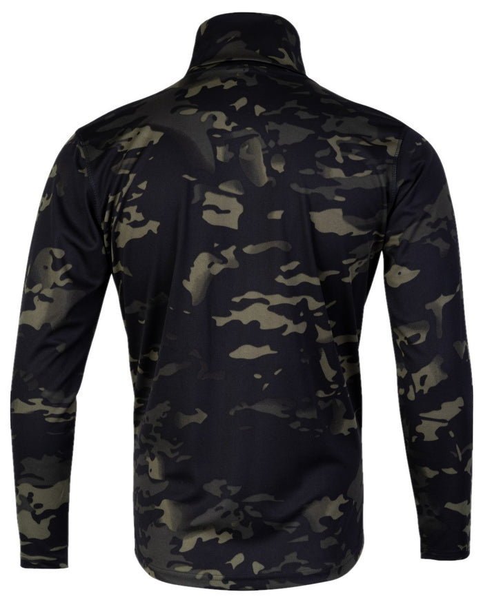 VCAM Black Coloured Viper Tactical Roll Neck Top on white background #colour_vcam-black
