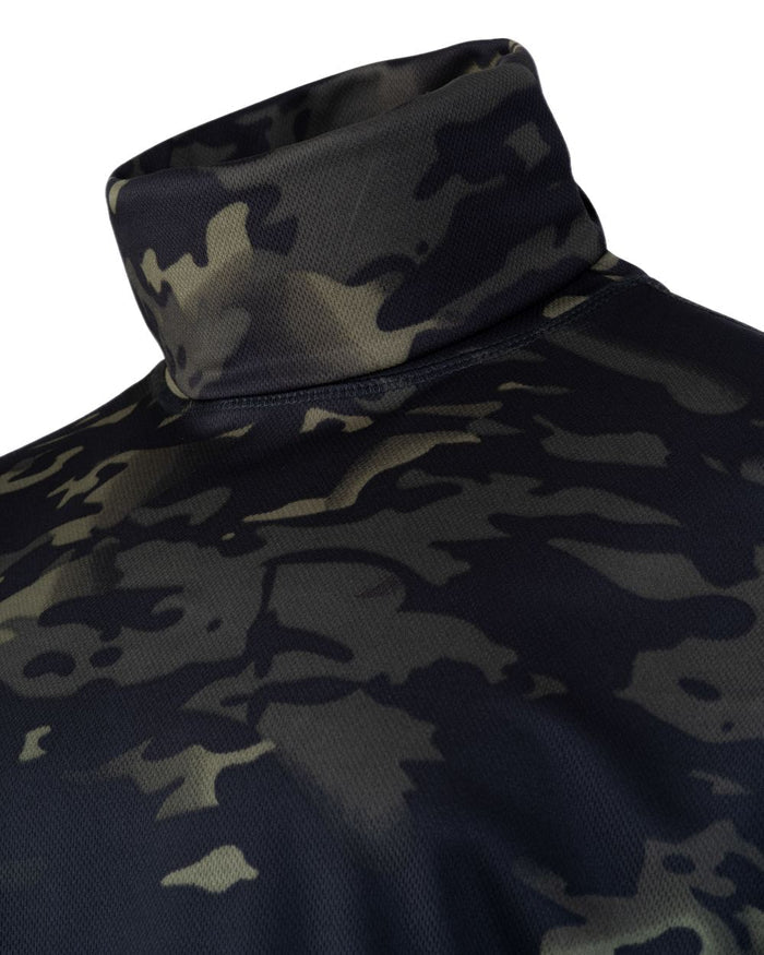 VCAM Black Coloured Viper Tactical Roll Neck Top on white background #colour_vcam-black