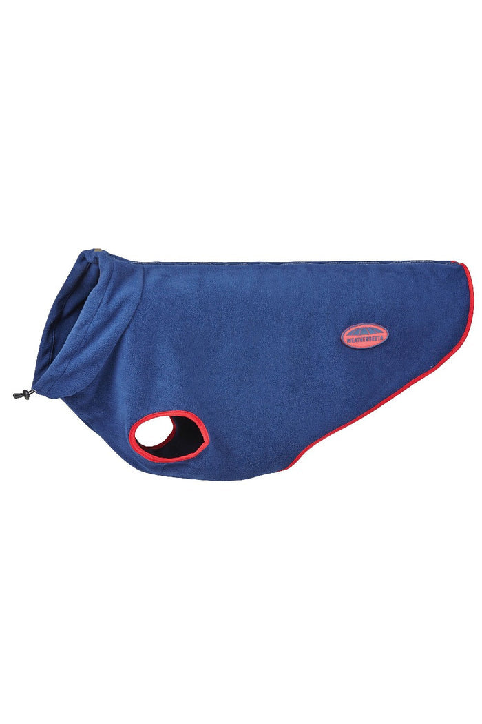 WeatherBeeta Comfitec Fleece Zip Dog Coat in Navy/Red #colour_navy-red