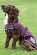 WeatherBeeta Comfitec Premier Free Parka Deluxe Dog Coat in Maroon/Grey/White #colour_maroon-grey-white
