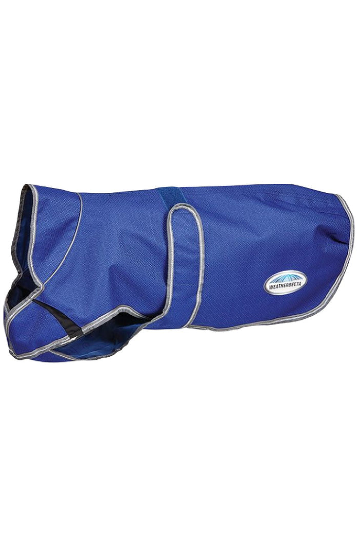 WeatherBeeta Comfitec Premier Free Parka Deluxe Dog Coat in Dark Blue/Grey/White #colour_dark-blue-grey-white