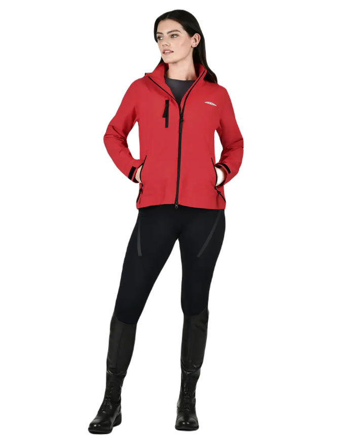 Bittersweet Coloured WeatherBeeta Jackson Waterproof Jacket On A White Background #colour_bittersweet-red