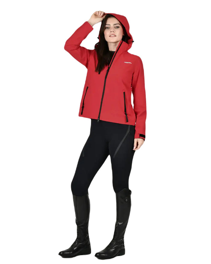 Bittersweet Coloured WeatherBeeta Jackson Waterproof Jacket On A White Background #colour_bittersweet-red