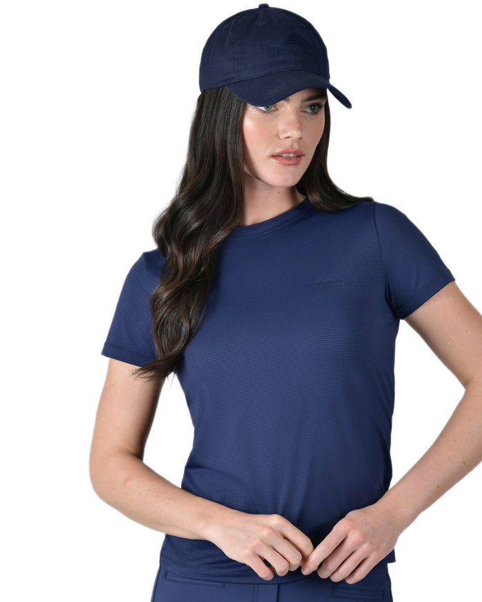 Navy coloured WeatherBeeta Performance Cotton Cap on white background #colour_navy