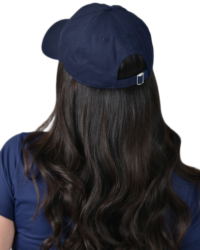 Navy coloured WeatherBeeta Performance Cotton Cap on white background #colour_navy