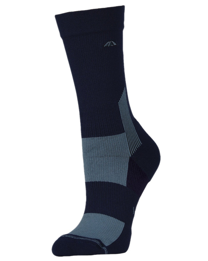 Navy Slate Blue Coloured WeatherBeeta Performance Crew Riding Socks on white background #colour_navy-slate-blue
