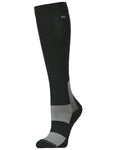 Midnight Green Soft Sage Coloured WeatherBeeta Performance Knee Length Riding Socks on white background #colour_midnight-green-soft-sage