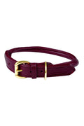 WeatherBeeta Rolled Leather Dog Collar In Maroon  #colour_maroon