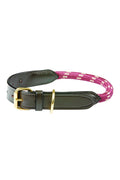 WeatherBeeta Rope Leather Dog Collar in Burgundy/Brown #colour_burgundy-brown