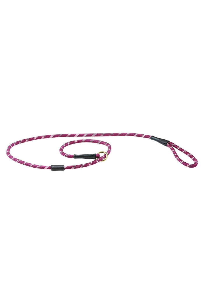 WeatherBeeta Rope Leather Slip Dog Lead in Burgundy/Brown #colour_burgundy-brown