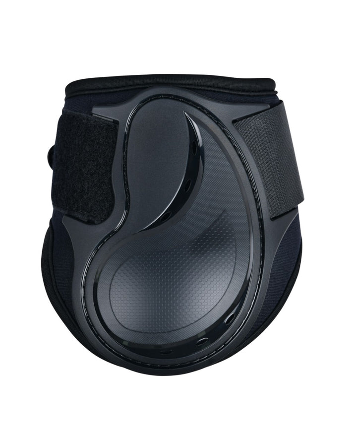 Black Coloured WeatherBeeta Tough-Tec Essential Fetlock Boots on white background #colour_black