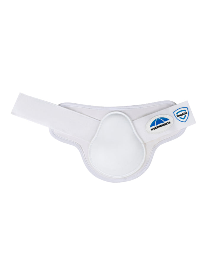 White Coloured WeatherBeeta Tough-Tec Prime Fetlock Boots on white background #colour_white