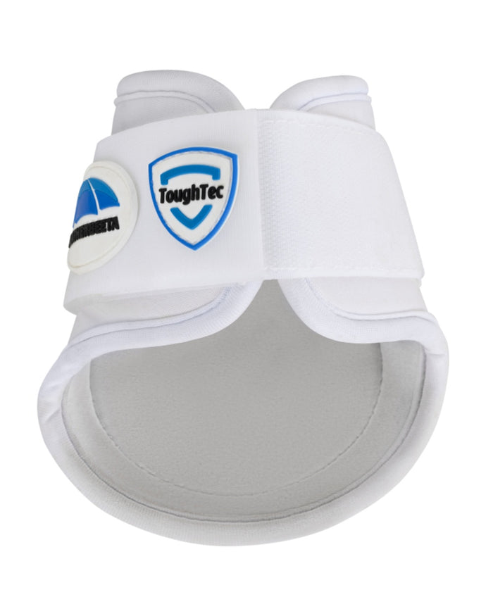 White Coloured WeatherBeeta Tough-Tec Prime Fetlock Boots on white background #colour_white