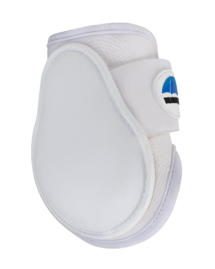 White Coloured WeatherBeeta Tough-Tec Prime Fetlock Boots on white background #colour_white