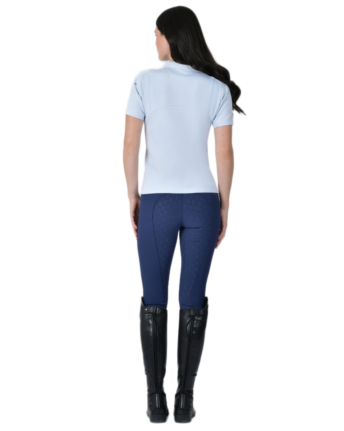 Mist Blue coloured WeatherBeeta Womens 37.5 Short Sleeve Performance Polo T-Shirt on white background #colour_mist-blue