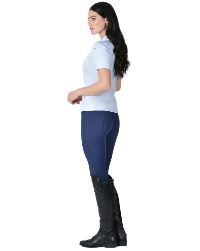 Mist Blue coloured WeatherBeeta Womens 37.5 Short Sleeve Performance Polo T-Shirt on white background #colour_mist-blue