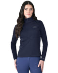 Navy Coloured WeatherBeeta Womens Copper Half Zip Long Sleeve Mid-Layer on white background #colour_navy