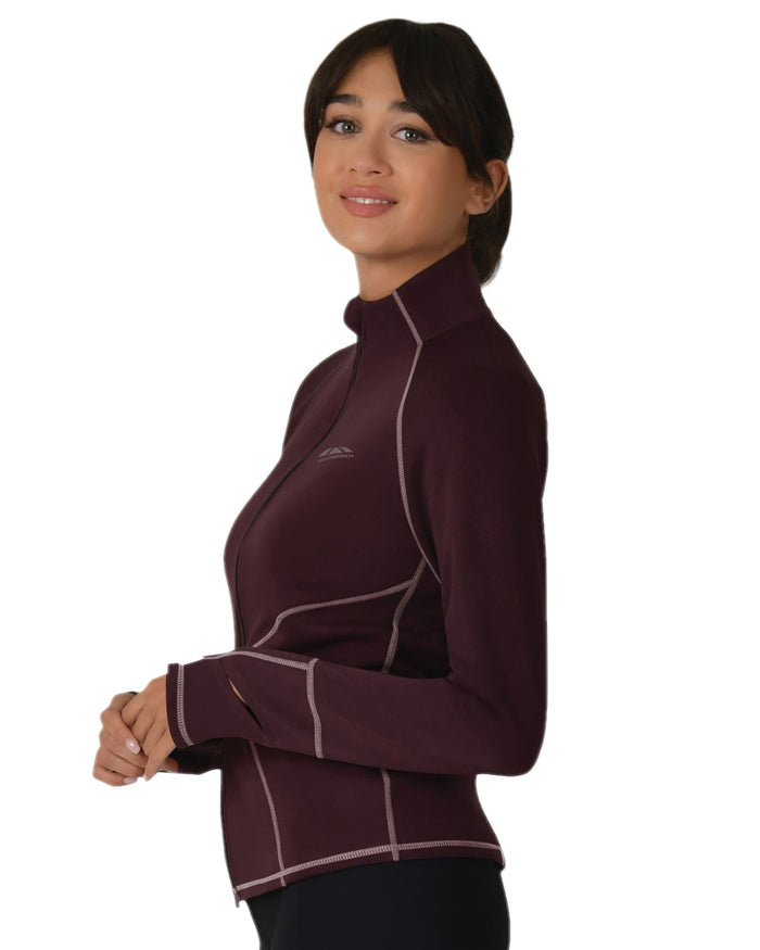 Mulberry Coloured WeatherBeeta Womens Copper Performance Jacket on white background #colour_mulberry