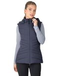 Navy Coloured WeatherBeeta Womens Insulated Vest on white background #colour_navy