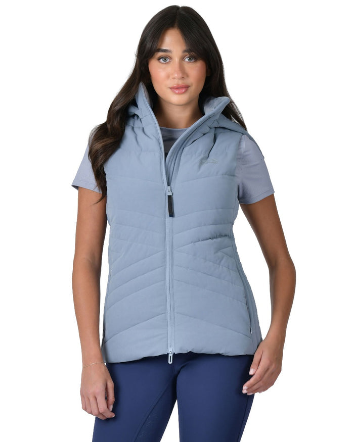 Bluestone Coloured WeatherBeeta Womens Insulated Vest on white background #colour_bluestone
