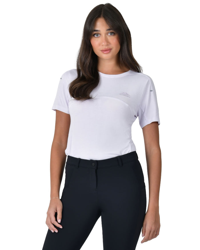 Lavender Mist coloured WeatherBeeta Womens 37.5 Lightweight Performance Short Sleeve Top on white background #colour_lavender-mist
