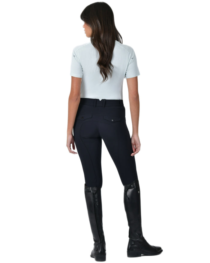 Soft Sage coloured WeatherBeeta Womens 37.5 Lightweight Performance Short Sleeve Top on white background #colour_soft-sage