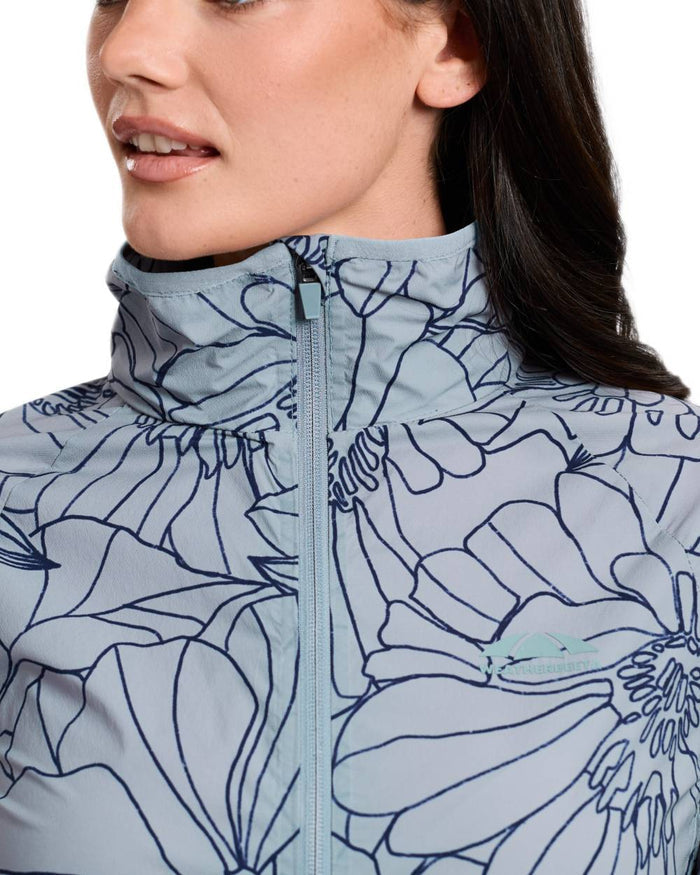 Bluestone coloured WeatherBeeta Womens Lightweight UV Jacket on white background #colour_bluestone