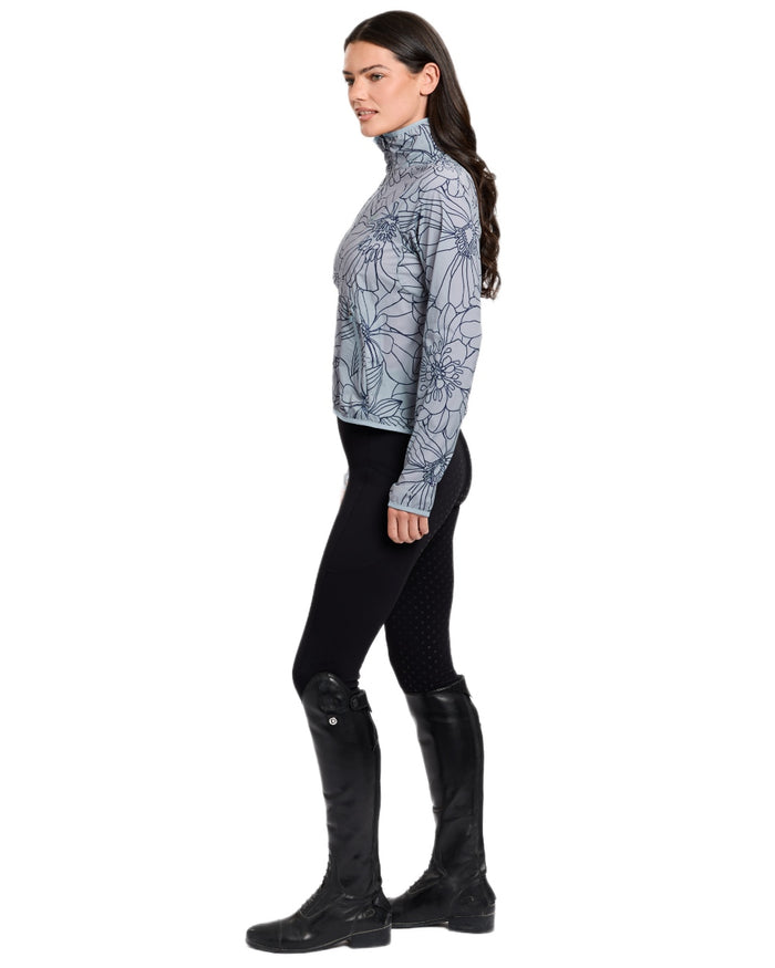 Bluestone coloured WeatherBeeta Womens Lightweight UV Jacket on white background #colour_bluestone
