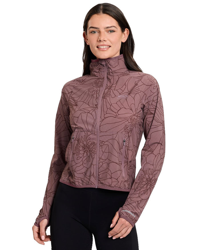 Mauve Wine coloured WeatherBeeta Womens Lightweight UV Jacket on white background #colour_mauve-wine