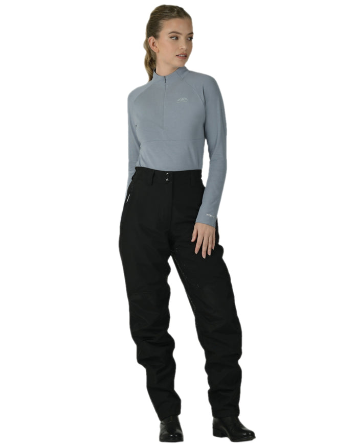 Black White Coloured WeatherBeeta Womens Rayne Waterproof Overtrousers II on white background #colour_black-white