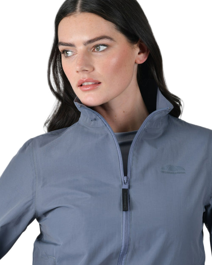 Slate Blue coloured WeatherBeeta Womens Waterproof Team Jacket on white background #colour_slate-blue