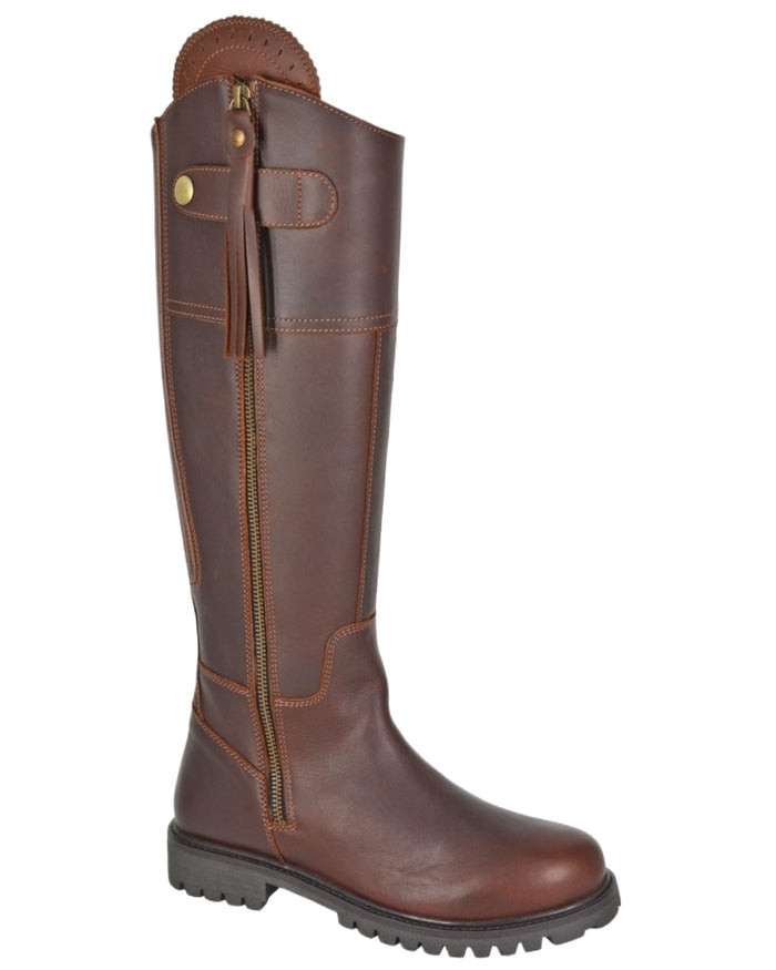 Brown Coloured Woodland Womens Georgia Outside Zip Country Riding Boots on White Background
#colour_brown