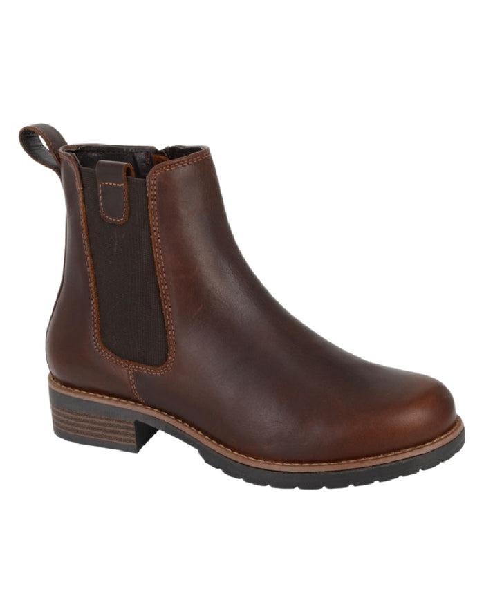Brown Coloured Woodland Womens Single Gusset Inside Zip Ankle Boots on White Background
#colour_brown