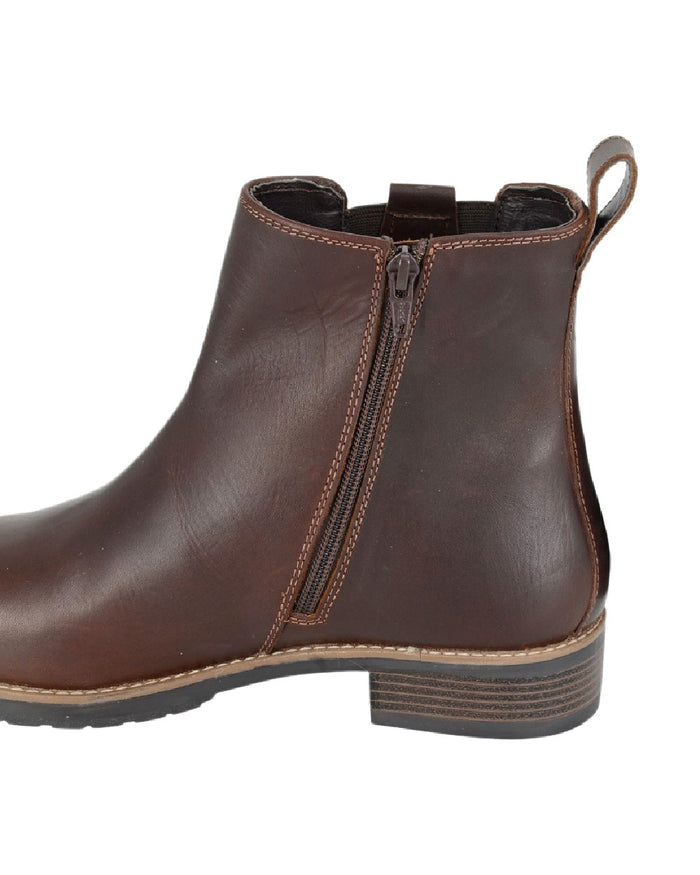 Brown Coloured Woodland Womens Single Gusset Inside Zip Ankle Boots on White Background
#colour_brown