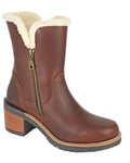Brown Coloured Woodland Womens Twin Zip Warm Lined Ankle Boots on White Background
#colour_brown