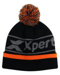 Black Coloured Xpert Children Pom Pom Beanie Hat on White Background
#colour_black