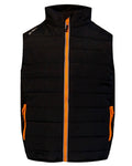 Black Coloured Xpert Childrens Pro Rip-Stop Panelled Bodywarmer on White Background
#colour_black