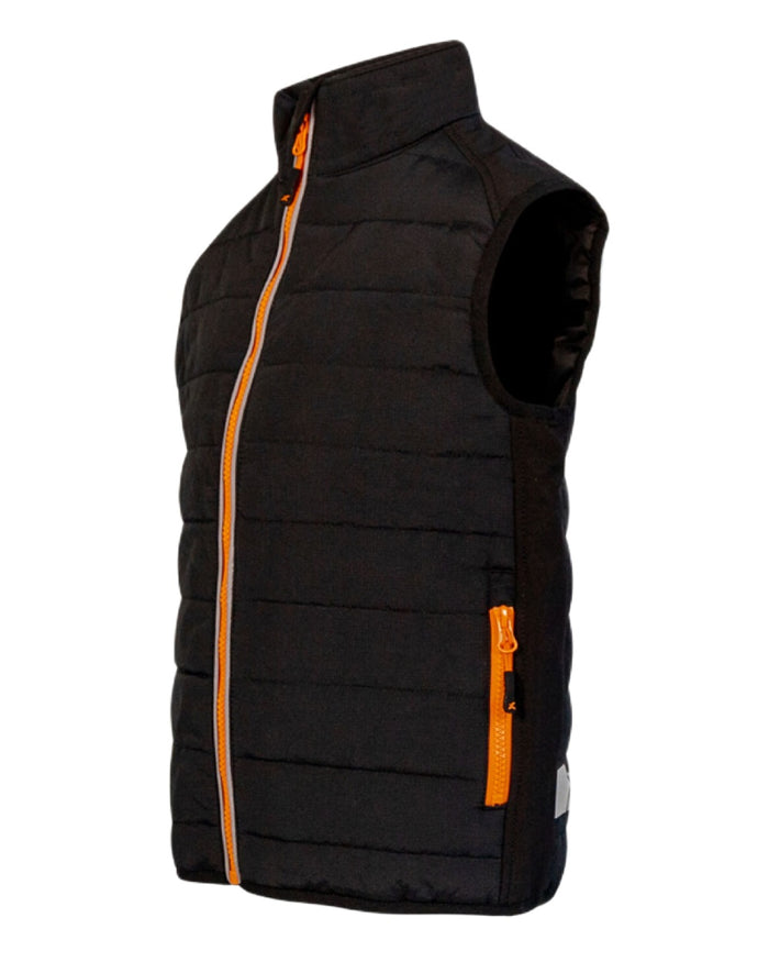 Black Coloured Xpert Children Pro Rip-Stop Panelled Bodywarmer on White Background
#colour_black