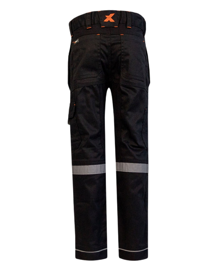 Black Coloured Xpert Children Pro Stretch Work Trousers on White Background
#colour_black