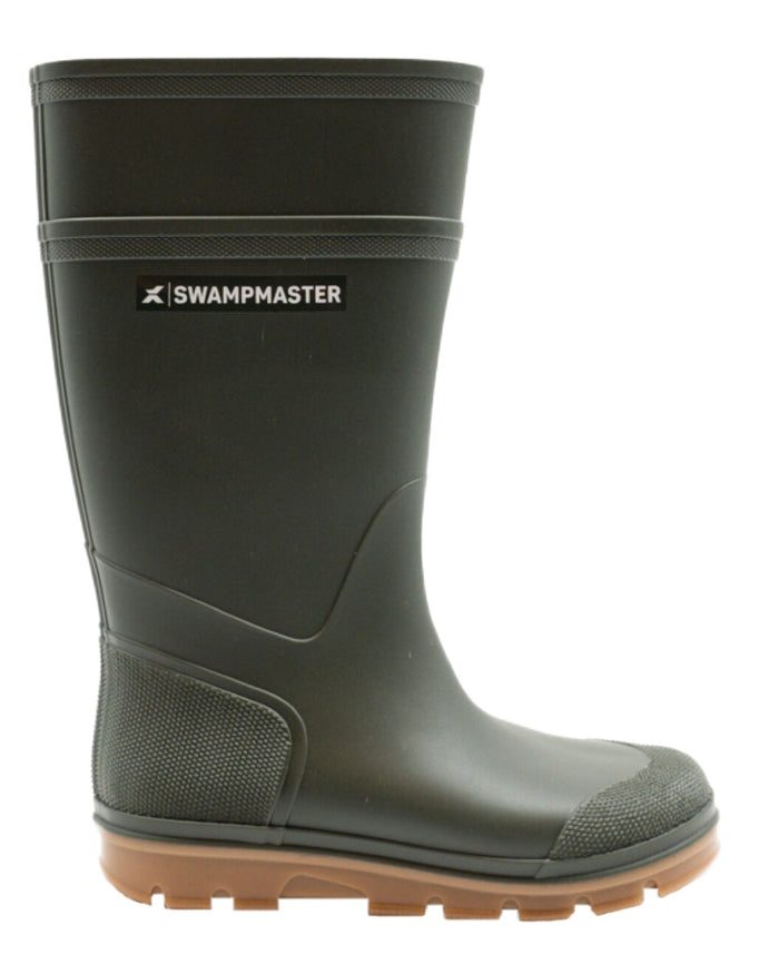 Green Coloured Xpert Kids Swampmaster Stampede Junior Wellingtons on White Background
#colour_green