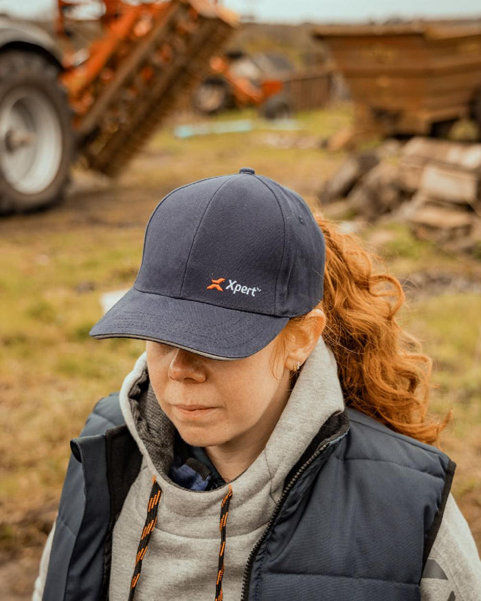 Navy Coloured Xpert Core Baseball Cap on Outdoor Background
#colour_navy