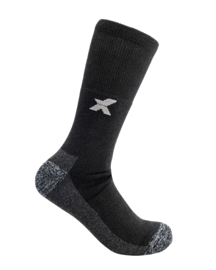 Black Coloured Xpert Core Comfort Work Socks on White Backgound
#colour_black