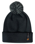 Black Coloured Xpert Core Thermal Lined Pom Pom beanies on White Background
#colour_black
