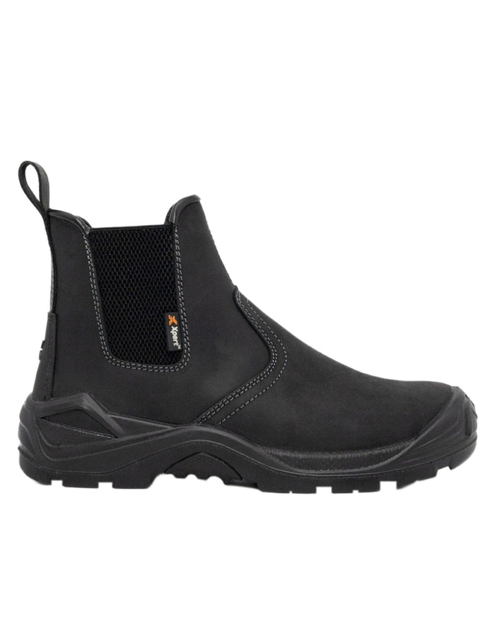 Black Coloured Xpert Mens Defiant S3 Safety Dealer Boots on White Background
#colour_black